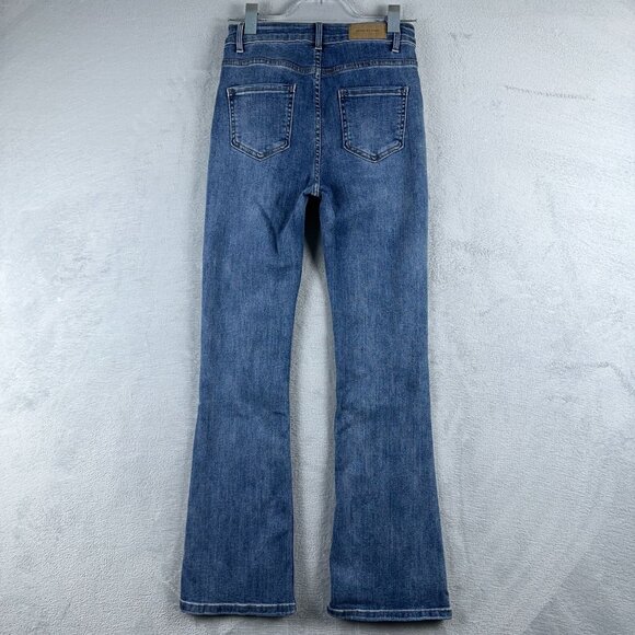 Denim By Jihoo Flare Jeans Simple Classic Medium Wash Womens Blue Size 27 - Picture 2 of 10